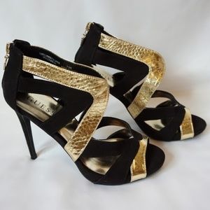 Black Suede & Gold Snake Print GUESS Strap